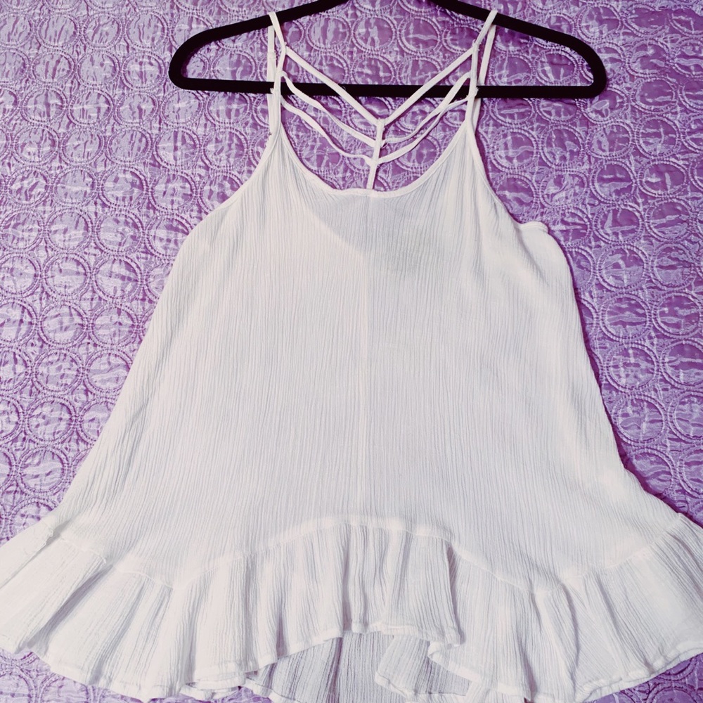 Peplum style reversible top